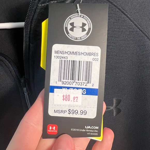 Under Armour Zip-Up Hoodie. Size XL. NWT. - Picture 3 of 4